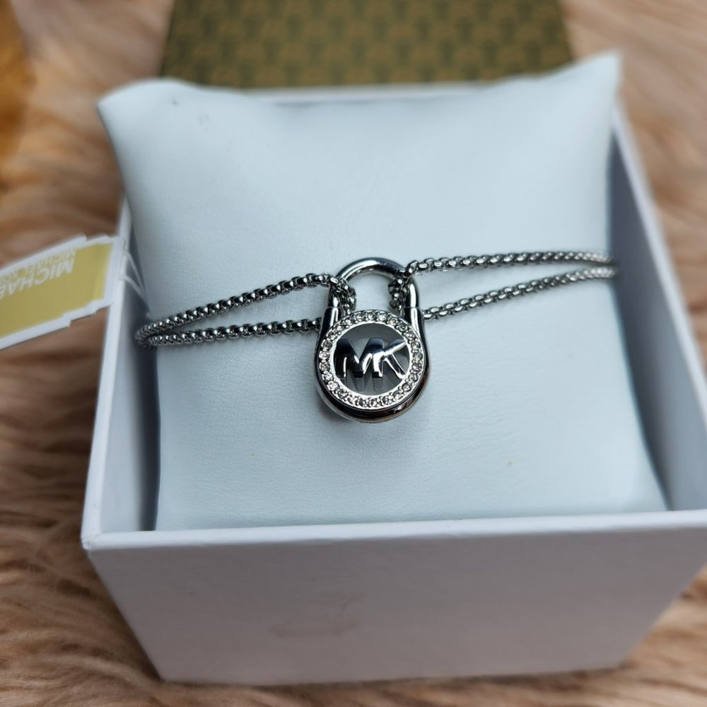 NWT MICHAEL KORS  Padlock Earrings & Slider Bracelet Set-Authentic - Picture 6 of 7